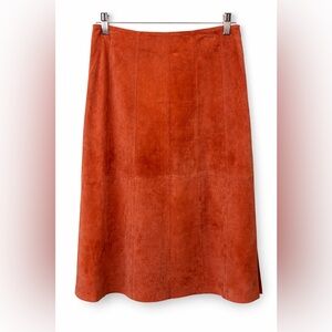Parisian Signature Genuine Suede Maxi Skirt 34” Waist Orange Western Fall